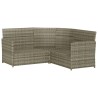 Set Divano a L con Cuscini 2 pz Grigio in Polyrattan