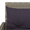 Set Divano a L con Cuscini 2 pz Grigio in Polyrattan