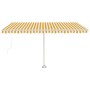 Tenda da Sole Retrattile Manuale LED 400x350 cm Giallo Bianco