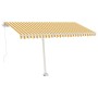 Tenda da Sole Retrattile Manuale LED 400x350 cm Giallo Bianco