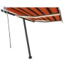 Tenda da Sole Manuale con LED 300x250cm Arancione e Marrone