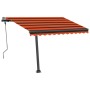 Tenda da Sole Manuale con LED 300x250cm Arancione e Marrone