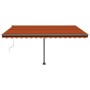 Tenda Retrattile Automatica con Palo 450x300 cm Arancio Marrone