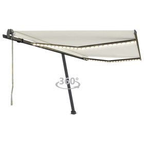 Tenda Automatica con Sensore Vento e LED 450x300 cm Crema