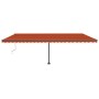 Tenda Automatica Sensore Vento e LED 600x300 cm Arancio Marrone