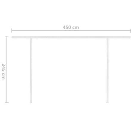 Tenda da Sole Retrattile Manuale con Pali 4x3m Gialla e Bianca