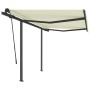 Tenda da Sole Retrattile Automatica con Pali 3x2,5 m Crema