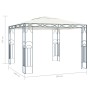 Gazebo con Stringa di Luci LED 300x300 cm Crema