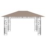 Gazebo con Zanzariera Luci LED 4x3x2,73 m Grigio Talpa