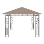 Gazebo con Zanzariera Luci LED 4x3x2,73 m Grigio Talpa