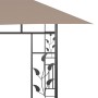 Gazebo con Zanzariera Luci LED 4x3x2,73 m Grigio Talpa