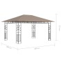 Gazebo con Zanzariera Luci LED 4x3x2,73 m Grigio Talpa