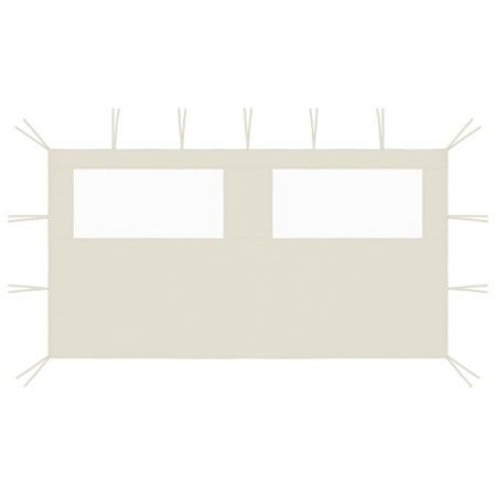 Parete con Finestre per Gazebo 4x2 m Crema