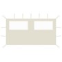 Parete con Finestre per Gazebo 4x2 m Crema