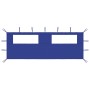 Parete con Finestre per Gazebo 6x2 m Blu