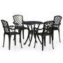 Set da Bistrot 5 pz in Alluminio Pressofuso Nero