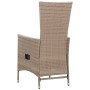 Set Mobili da Pranzo per Giardino 7 pz in Polyrattan Beige