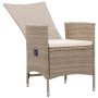 Set Mobili da Pranzo per Giardino 7 pz in Polyrattan Beige