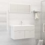 Set Mobili da Bagno Bianco Lucido in Truciolato