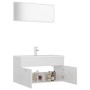 Set Mobili da Bagno Bianco Lucido in Truciolato