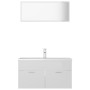 Set Mobili da Bagno Bianco Lucido in Truciolato