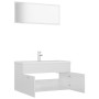 Set Mobili da Bagno Bianco Lucido in Truciolato