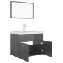 Set Mobili da Bagno Grigio Lucido in Truciolato