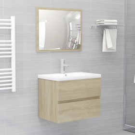 Set Mobili da Bagno Rovere Sonoma in Truciolato