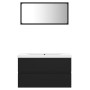 Set Mobili da Bagno Nero in Truciolato