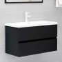 Set Mobili da Bagno Nero in Truciolato