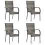 Set Mobili da Pranzo Giardino 5 pz in Polyrattan Grigio