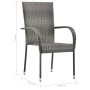 Set Mobili da Pranzo Giardino 5 pz in Polyrattan Grigio