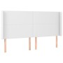 Testiera a LED Bianco 203x16x118/128 cm in Similpelle