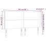 Testiera a LED Bianco 203x16x118/128 cm in Similpelle