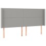 Testiera a LED Grigio Chiaro 203x16x118/128 cm in Tessuto
