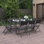 Set da Pranzo per Giardino 9 pz in Acciaio