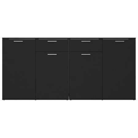 Credenza Nera 160x36x75 cm in Legno Multistrato