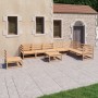 Set Divani da Giardino 9 pz in Legno Massello di Pino