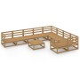 Set Divani da Giardino 10 pz in Legno Massello di Pino