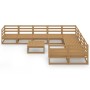 Set Divani da Giardino 10 pz in Legno Massello di Pino