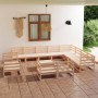 Set Divani da Giardino 13 pz in Legno Massello di Pino