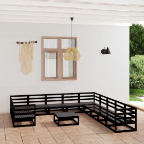 Set Divani da Giardino 12 pz in Legno Massello di Pino