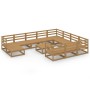 Set Divani da Giardino 12 pz in Legno Massello di Pino
