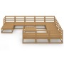 Set Divani da Giardino 12 pz in Legno Massello di Pino