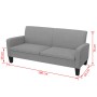 Divano a 3 Posti 180x65x76 cm Grigio Chiaro