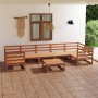 Set Salotto da Giardino 8 pz in Legno Massello di Pino