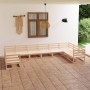 Set Divani da Giardino 10 pz in Legno Massello di Pino