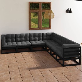 Set Divani da Giardino 7 pz con Cuscini Legno Massello di Pino