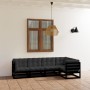 Set Divani da Giardino 5 pz con Cuscini Legno Massello di Pino