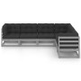 Set Divani Giardino 6 pz con Cuscini in Legno Massello di Pino